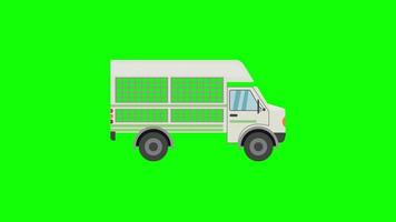 Dead body carrying vehicle car icon Animation. Vehicle loop animation with alpha channel, green screen. video