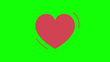 rote liebe oder herz pop-up-symbol animation. herzschlagkonzept für valentinstag und muttertag. Liebe und Gefühle. Schleifenanimation mit Alphakanal, grüner Bildschirm. video