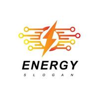 Electric Logo Design Template Using Bolt And Technology Symbol vector