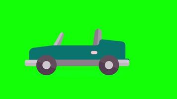 animação de ícone de carro de casamento. animação de loop de veículo com canal alfa, tela verde. video