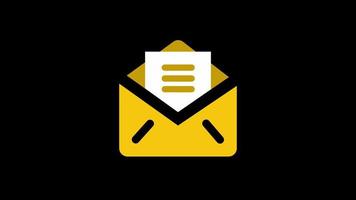 animation d'icône de courrier électronique. animation de boucle d'enveloppe de courrier électronique avec canal alpha, écran vert. video
