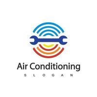 logotipo de aire acondicionado, concepto de logotipo hvac vector