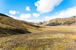 slopes of canyon in Landmannalaugar in Iceland photo