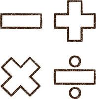 Math Symbols Charcoal Drawing vector