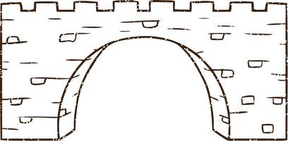 Stone Bridge Charcoal Drawing vector