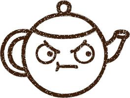 Teapot Charcoal Drawing vector