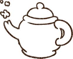 Teapot Charcoal Drawing vector