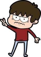 annoyed cartoon boy vector