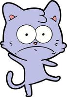 cartoon nervous cat vector