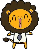 happy cartoon lion vector