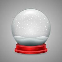 Christmas snow globe with snowfall vector