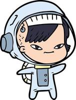 cartoon astronaut woman vector