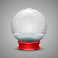 Christmas snow globe with snowfall vector