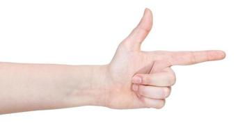side view of handgun - hand gesture photo