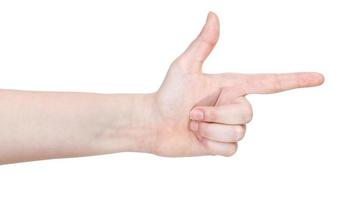 side view of handgun - hand gesture photo