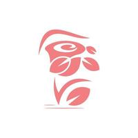 belleza rosas naturaleza simple logo vector