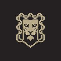 Head Lion Shield Luxury Illustration Logo vector