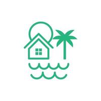 hogar playa vacaciones moderno simple logo vector