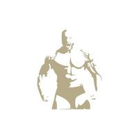 Human Strong Fit Muscle Illustration Logo vector