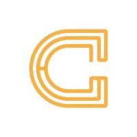 Letter C Line Modern Simple Logo vector