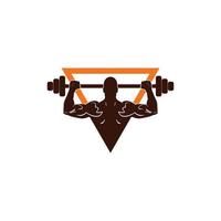 cuerpo músculo fitness gimnasio ilustración logo vector