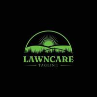 Lawn Care Logo Design With Dark Background vector