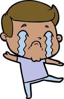 cartoon man crying vector