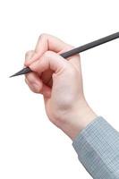 hand draws by black pencil isolated photo