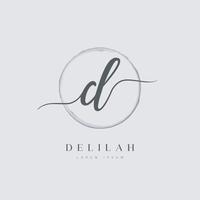 Elegant Initial Letter Type D Logo With Brushed Circle vector