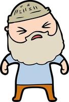 cartoon man with beard vector