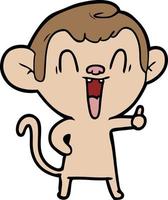 cartoon laughing monkey vector