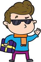 cartoon cool guy vector