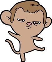 cartoon annoyed monkey vector