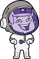 cartoon laughing astronaut vector