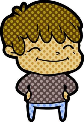 happy cartoon boy