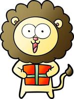 happy cartoon lion vector