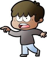 worried cartoon boy vector