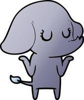 lindo elefante encogiéndose de hombros vector