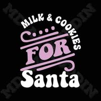 Milk And cookies for Santa vector