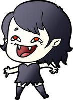 caricatura, reír, vampiro, niña vector