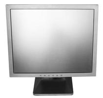 direct view of old used black LCD monitor isolated photo