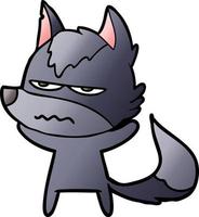 cartoon annoyed wolf vector