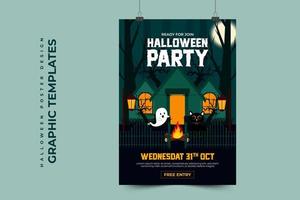 plantilla de diseño gráfico de halloween simple y elegante que es fácil de personalizar vector