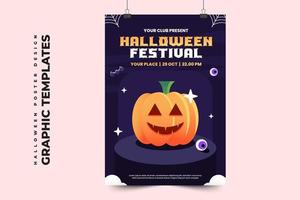 plantilla de diseño gráfico de halloween simple y elegante que es fácil de personalizar vector