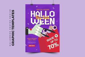 plantilla de diseño gráfico de halloween simple y elegante que es fácil de personalizar vector