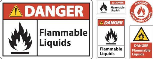 Danger Flammable Liquids Sign On White Background vector