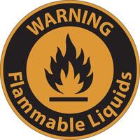 Warning Flammable Liquids Sign On White Background vector