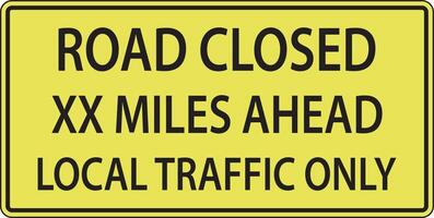 Road Closed Ahead Sign On White Background vector