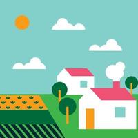 Houses in the Farm vector