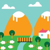 Sheeps in the Mountains vector